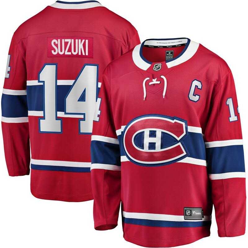 Montreal Canadiens Red #14 Suzuki C patch Stitched Jersey Dzhi->nfl hats->Sports Caps